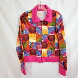 All Over by Southpole XL Jacket Y2K 90s pink Zipper Pockets Print Hip Hop